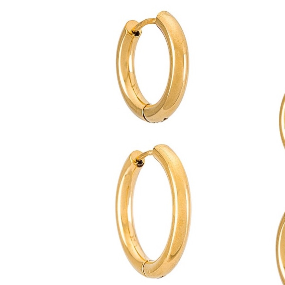 Shashi x Revolve tube hoop earrings set of 2 in gold (Revolve)